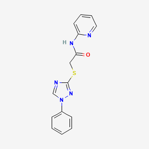 molecular formula C15H13N5OS B5529185 2-[(1-phenyl-1H-1,2,4-triazol-3-yl)thio]-N-2-pyridinylacetamide 