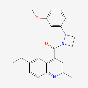 molecular formula C23H24N2O2 B5529187 6-ethyl-4-{[2-(3-methoxyphenyl)-1-azetidinyl]carbonyl}-2-methylquinoline 