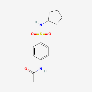 molecular formula C13H18N2O3S B5529203 N-{4-[(cyclopentylamino)sulfonyl]phenyl}acetamide 