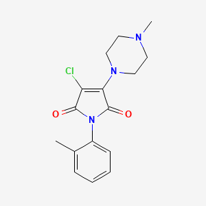 molecular formula C16H18ClN3O2 B5529248 3-chloro-1-(2-methylphenyl)-4-(4-methyl-1-piperazinyl)-1H-pyrrole-2,5-dione 