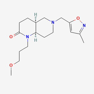 molecular formula C17H27N3O3 B5529255 (4aS*,8aR*)-1-(3-methoxypropyl)-6-[(3-methylisoxazol-5-yl)methyl]octahydro-1,6-naphthyridin-2(1H)-one 