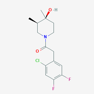 molecular formula C15H18ClF2NO2 B5529274 (3R*,4S*)-1-[(2-chloro-4,5-difluorophenyl)acetyl]-3,4-dimethylpiperidin-4-ol 