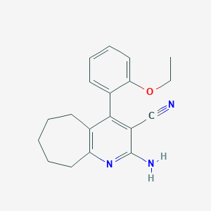 molecular formula C19H21N3O B5529281 2-amino-4-(2-ethoxyphenyl)-6,7,8,9-tetrahydro-5H-cyclohepta[b]pyridine-3-carbonitrile 