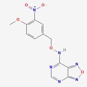molecular formula C12H10N6O5 B5529292 [1,2,5]oxadiazolo[3,4-d]pyrimidin-7(6H)-one O-(4-methoxy-3-nitrobenzyl)oxime 