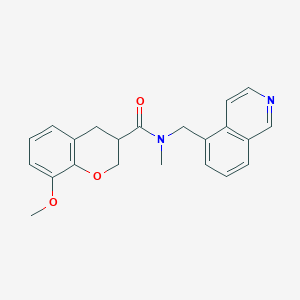 molecular formula C22H22N2O3 B5529299 N-(5-isoquinolinylmethyl)-8-methoxy-N-methyl-3-chromanecarboxamide 