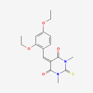 molecular formula C17H20N2O4S B5529315 5-(2,4-diethoxybenzylidene)-1,3-dimethyl-2-thioxodihydro-4,6(1H,5H)-pyrimidinedione CAS No. 636-36-2