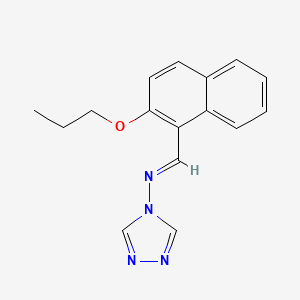 molecular formula C16H16N4O B5529325 N-[(2-propoxy-1-naphthyl)methylene]-4H-1,2,4-triazol-4-amine 