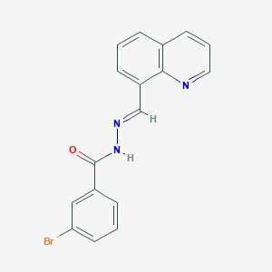 molecular formula C17H12BrN3O B5529338 3-bromo-N'-(8-quinolinylmethylene)benzohydrazide 