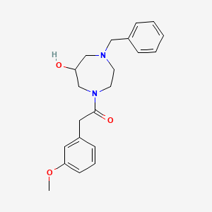 molecular formula C21H26N2O3 B5529343 1-benzyl-4-[(3-methoxyphenyl)acetyl]-1,4-diazepan-6-ol 