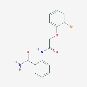 molecular formula C15H13BrN2O3 B5529349 2-{[(2-bromophenoxy)acetyl]amino}benzamide 