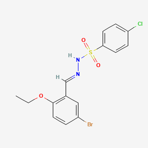 molecular formula C15H14BrClN2O3S B5529350 N'-(5-bromo-2-ethoxybenzylidene)-4-chlorobenzenesulfonohydrazide 