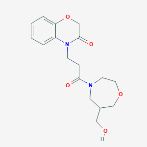 molecular formula C17H22N2O5 B5529393 4-{3-[6-(hydroxymethyl)-1,4-oxazepan-4-yl]-3-oxopropyl}-2H-1,4-benzoxazin-3(4H)-one 