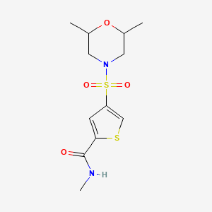molecular formula C12H18N2O4S2 B5529396 4-[(2,6-dimethyl-4-morpholinyl)sulfonyl]-N-methyl-2-thiophenecarboxamide 