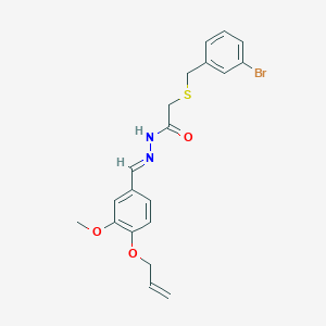 molecular formula C20H21BrN2O3S B5529401 N'-[4-(allyloxy)-3-methoxybenzylidene]-2-[(3-bromobenzyl)thio]acetohydrazide 