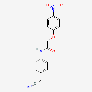 molecular formula C16H13N3O4 B5529403 N-[4-(cyanomethyl)phenyl]-2-(4-nitrophenoxy)acetamide 