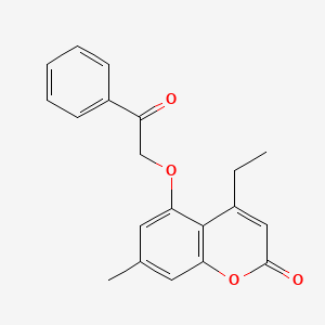 molecular formula C20H18O4 B5529410 4-ethyl-7-methyl-5-(2-oxo-2-phenylethoxy)-2H-chromen-2-one 