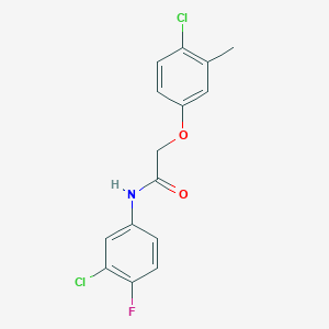 molecular formula C15H12Cl2FNO2 B5529423 N-(3-chloro-4-fluorophenyl)-2-(4-chloro-3-methylphenoxy)acetamide 