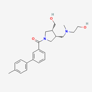 molecular formula C23H30N2O3 B5529440 2-[({(3R*,4R*)-4-(hydroxymethyl)-1-[(4'-methylbiphenyl-3-yl)carbonyl]pyrrolidin-3-yl}methyl)(methyl)amino]ethanol 