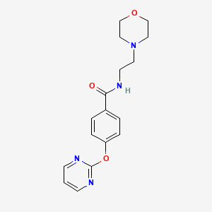 molecular formula C17H20N4O3 B5529448 N-[2-(4-morpholinyl)ethyl]-4-(2-pyrimidinyloxy)benzamide 