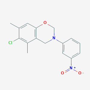 molecular formula C16H15ClN2O3 B5529467 6-chloro-5,7-dimethyl-3-(3-nitrophenyl)-3,4-dihydro-2H-1,3-benzoxazine 
