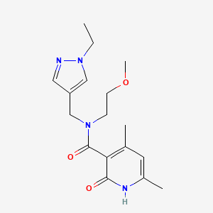 molecular formula C17H24N4O3 B5529474 N-[(1-ethyl-1H-pyrazol-4-yl)methyl]-N-(2-methoxyethyl)-4,6-dimethyl-2-oxo-1,2-dihydro-3-pyridinecarboxamide 