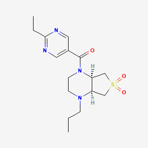 molecular formula C16H24N4O3S B5529480 (4aS*,7aR*)-1-[(2-ethyl-5-pyrimidinyl)carbonyl]-4-propyloctahydrothieno[3,4-b]pyrazine 6,6-dioxide 