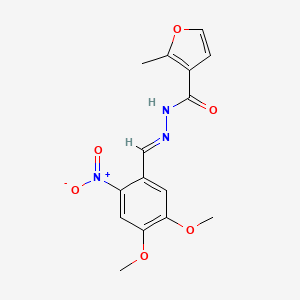 molecular formula C15H15N3O6 B5529509 N'-(4,5-dimethoxy-2-nitrobenzylidene)-2-methyl-3-furohydrazide 