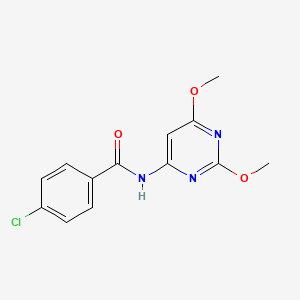 molecular formula C13H12ClN3O3 B5529520 4-chloro-N-(2,6-dimethoxy-4-pyrimidinyl)benzamide 