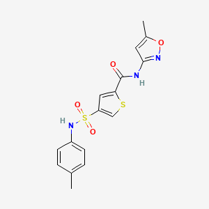 molecular formula C16H15N3O4S2 B5529522 N-(5-methyl-3-isoxazolyl)-4-{[(4-methylphenyl)amino]sulfonyl}-2-thiophenecarboxamide 