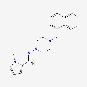 molecular formula C21H24N4 B5529566 N-[(1-methyl-1H-pyrrol-2-yl)methylene]-4-(1-naphthylmethyl)-1-piperazinamine 