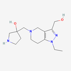 molecular formula C14H24N4O2 B5529567 3-{[1-ethyl-3-(hydroxymethyl)-1,4,6,7-tetrahydro-5H-pyrazolo[4,3-c]pyridin-5-yl]methyl}-3-pyrrolidinol dihydrochloride 
