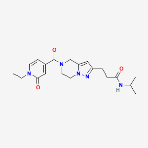 molecular formula C20H27N5O3 B5529581 3-{5-[(1-ethyl-2-oxo-1,2-dihydro-4-pyridinyl)carbonyl]-4,5,6,7-tetrahydropyrazolo[1,5-a]pyrazin-2-yl}-N-isopropylpropanamide 