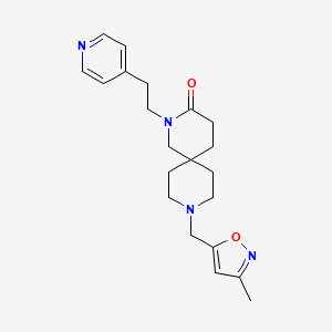 molecular formula C21H28N4O2 B5529582 9-[(3-methylisoxazol-5-yl)methyl]-2-(2-pyridin-4-ylethyl)-2,9-diazaspiro[5.5]undecan-3-one 