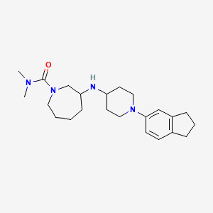 molecular formula C23H36N4O B5529592 3-{[1-(2,3-dihydro-1H-inden-5-yl)piperidin-4-yl]amino}-N,N-dimethylazepane-1-carboxamide 