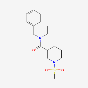 molecular formula C16H24N2O3S B5529616 N-benzyl-N-ethyl-1-(methylsulfonyl)-3-piperidinecarboxamide 
