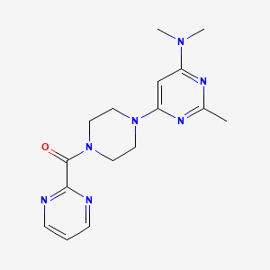 molecular formula C16H21N7O B5529633 N,N,2-trimethyl-6-[4-(2-pyrimidinylcarbonyl)-1-piperazinyl]-4-pyrimidinamine 
