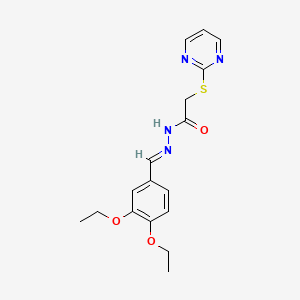 molecular formula C17H20N4O3S B5529679 N'-(3,4-diethoxybenzylidene)-2-(2-pyrimidinylthio)acetohydrazide 