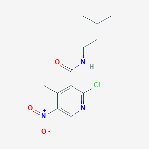 2-chloro-4,6-dimethyl-N-(3-methylbutyl)-5-nitronicotinamide