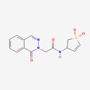 molecular formula C14H13N3O4S B5529702 N-(1,1-dioxido-2,3-dihydro-3-thienyl)-2-(1-oxo-2(1H)-phthalazinyl)acetamide 