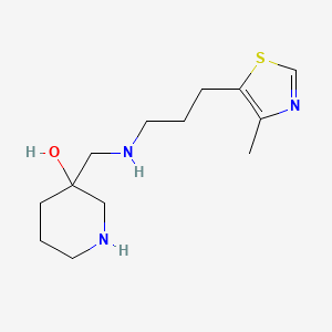 molecular formula C13H23N3OS B5529706 3-({[3-(4-methyl-1,3-thiazol-5-yl)propyl]amino}methyl)piperidin-3-ol 