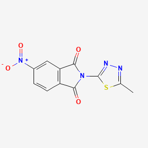 molecular formula C11H6N4O4S B5529721 2-(5-methyl-1,3,4-thiadiazol-2-yl)-5-nitro-1H-isoindole-1,3(2H)-dione 