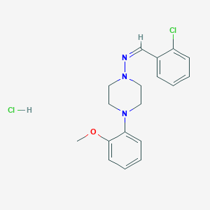 molecular formula C18H21Cl2N3O B5529740 N-(2-chlorobenzylidene)-4-(2-methoxyphenyl)-1-piperazinamine hydrochloride 