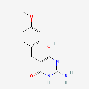 molecular formula C12H13N3O3 B5529763 2-amino-5-(4-methoxybenzyl)-4,6-pyrimidinediol 
