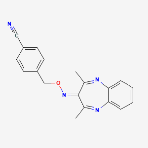 molecular formula C19H16N4O B5529770 4-({[(2,4-dimethyl-3H-1,5-benzodiazepin-3-ylidene)amino]oxy}methyl)benzonitrile 
