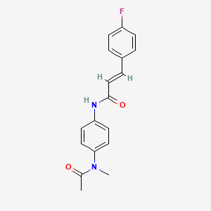 molecular formula C18H17FN2O2 B5529781 N-{4-[acetyl(methyl)amino]phenyl}-3-(4-fluorophenyl)acrylamide 