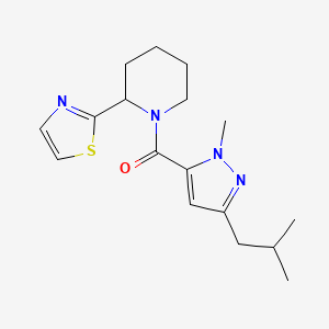 molecular formula C17H24N4OS B5529812 1-[(3-isobutyl-1-methyl-1H-pyrazol-5-yl)carbonyl]-2-(1,3-thiazol-2-yl)piperidine 