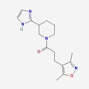 molecular formula C16H22N4O2 B5529819 1-[3-(3,5-dimethyl-4-isoxazolyl)propanoyl]-3-(1H-imidazol-2-yl)piperidine 