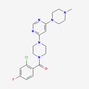 molecular formula C20H24ClFN6O B5529849 4-[4-(2-chloro-4-fluorobenzoyl)-1-piperazinyl]-6-(4-methyl-1-piperazinyl)pyrimidine 