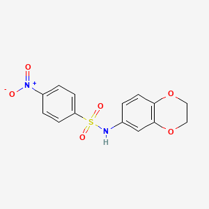 molecular formula C14H12N2O6S B5529867 N-(2,3-dihydro-1,4-benzodioxin-6-yl)-4-nitrobenzenesulfonamide 