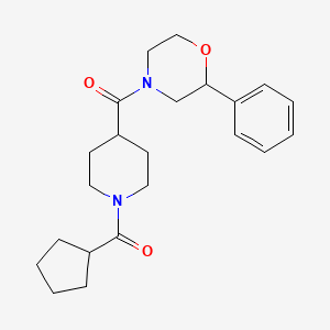 molecular formula C22H30N2O3 B5529879 4-{[1-(cyclopentylcarbonyl)-4-piperidinyl]carbonyl}-2-phenylmorpholine 